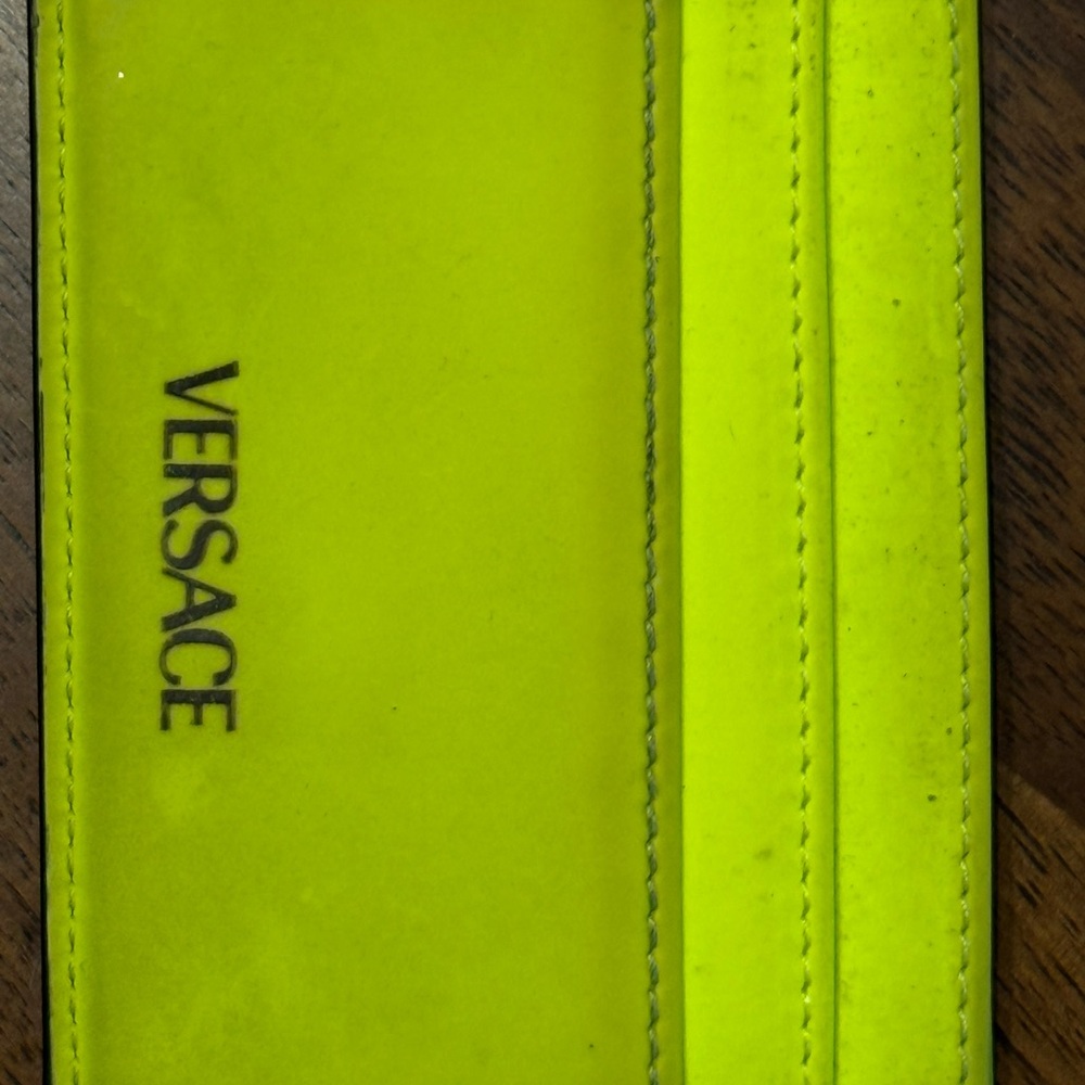 Versace Neon Yellow Card Holder - Picture 7 of 10